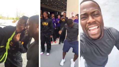 Comedian Kevin Hart Races LSU Sprinter at NCAA Championships!