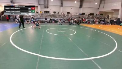 95 lbs Cons. Round 4 - Angelo Merlino, 512 Outlaw Wrestling vs Logan Johnson, Spartan Mat Club