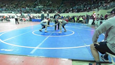 110 lbs Consi Of 8 #2 - Dexter Karron, Owasso Junior High vs Lane Burnam, Mangum Wrestling