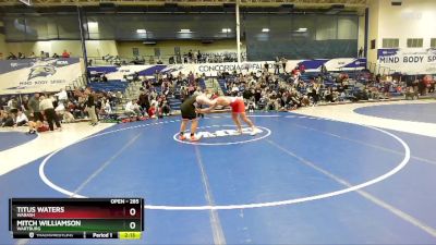 285 lbs Semifinal - Titus Waters, Wabash vs Mitch Williamson, Wartburg