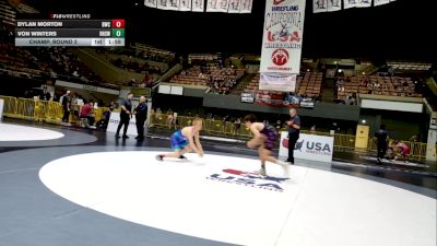 Cadet Boys Lower - 132 lbs Champ. Round 2 - Von Winters, Redwood High School Wrestling vs Dylan Morton, Brawlers Wrestling Club