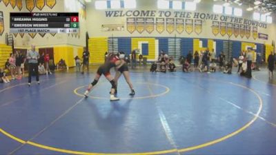 105 lbs 1st Place Match - Breanna Higgins, Camden Outsiders vs Emerson Webber, Hernando Wrestling Club