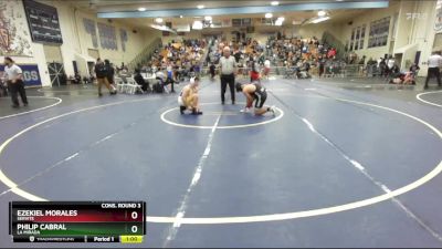 157 lbs Cons. Round 3 - Philip Cabral, La Mirada vs Ezekiel Morales, Servite