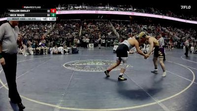 1A 215 lbs Quarterfinal - Nick Wade, Rosewood High School vs Kellen Ensley, Robbinsville High School