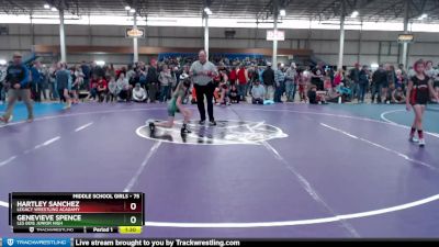 75 lbs Quarterfinal - Hartley Sanchez, Legacy Wrestling Acadamy vs Genevieve Spence, Les Bois Junior High