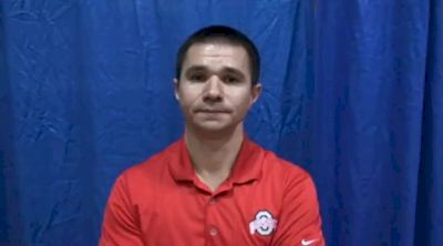 Rustam Sharipov after his Ohio State Buckeyes win in his first meet as a head coach