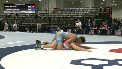 74 lbs Cons. Round 1 - Gage Wiggins, Wyoming Seminary vs Tigran Greyan, Monster Garage Wrestling