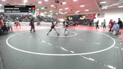 135 lbs Champ. Round 1 - Katelynn Cross, Hemet vs Jenna Ceballos, Villa Park