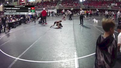 50 lbs Cons. Round 3 - Wyatt Donnelly, Cozad Wrestling Club vs Jaxon Ryan, Louisville Wrestling Club