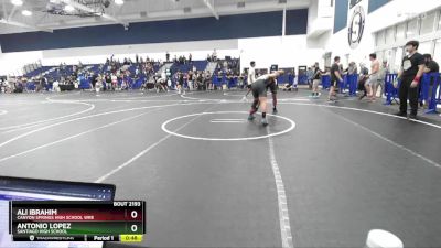 150 lbs Cons. Round 3 - Antonio Lopez, Santiago High School vs Ali Ibrahim, Canyon Springs High School Wre