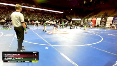 285 Class 1 lbs Quarterfinal - Gunnar Wenneker, North Callaway vs Ruger Johnson, South Harrison