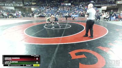 4A 106 lbs Cons. Round 2 - Liam Kleiman, Richland vs Arman Sandhu, Kentwood