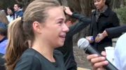 Stephane Marcy talks to David Torrence after winning at the 2012 BAXC