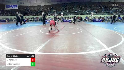 81 lbs Quarterfinal - Athena Kent, Duncan Demon Wrestling vs Laney Henning, Cotton County Wrestling Club