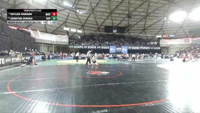 Girls 2A 110 lbs Champ. Round 2 - Jordynn Zuniga, Toppenish (Girls) vs Taylor Iversen, Marysville Pilchuck (Girls)