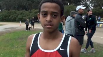 High Schooler Nabai Habtermariam after running the Community 4k at the 2012 BAXC