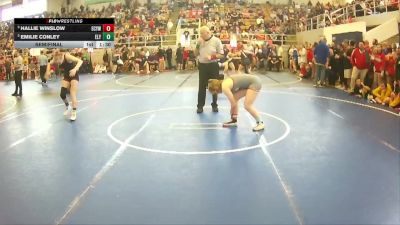 127 lbs Semifinal - Hallie Winslow, Elgin Comets Youth Wrestling vs Emilie Conley, Elyria