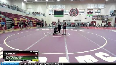 162-187 lbs Round 3 - Bailey Collingham, East Valley Middle School vs Adalyn Hill, West Middle School