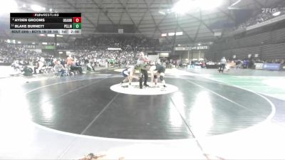 Boys 1B/2B 165 Quarterfinal - Ayden Grooms, Okanogan vs Blake Burnett, Pe Ell