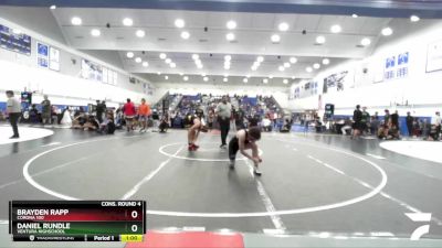 150 lbs Cons. Round 4 - Daniel Rundle, Ventura Highschool vs Brayden Rapp, Corona 100