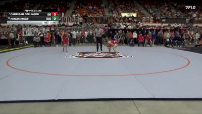 115 lbs Quarterfinal - Adelia Riggs, Burlington Hs vs Carrigan Dellinger, Rose Hill HS