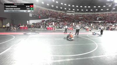 90 lbs Cons. Round 3 - Brayden Wagner, Poynette Panther Youth Wrestling vs Evan Dunbar, New London Youth Wrestling Club