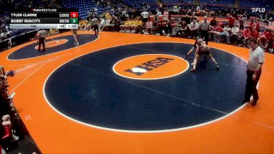 126 lbs Quarterfinals (8 Team) - Tyler Clarke, Chatham (Glenwood) vs Bobby Ruscitti, Lombard (Montini)