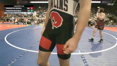 3A-215 lbs Cons. Round 1 - Preston Maxfield, Lyman vs Remington Mathill, Rawlins