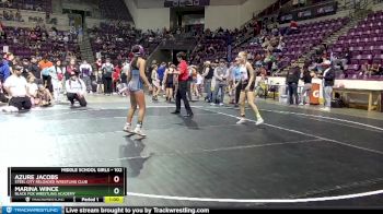 102 lbs 3rd Place Match - Azure Jacobs, Steel City Reloaded Wrestling Club vs Marina Wince, Black Fox Wrestling Academy