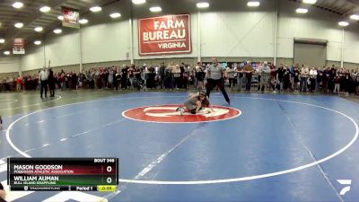 53 lbs Quarterfinal - Mason Goodson, Poquoson Athletic Association vs William Auman, Bull Island Grappling