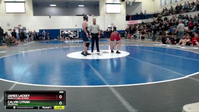 285 lbs Quarterfinal - Calvin Lyman, Soldotna vs JAMES LACKEY, Wasilla High School