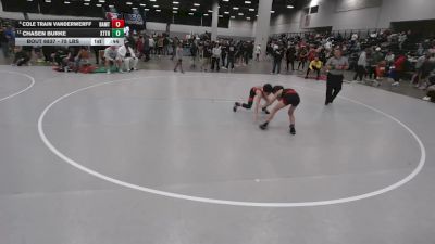 75 lbs Cons. Sub-quarters - Cole Train Vanderwerff, B.A.M. Training Center vs Chasen Burke, Xtreme Training