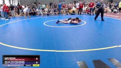 132 lbs Cons. Round 4 - Sam DeHan, Reality Sports Wrestling Club vs Micah (mj) Bolinger, Reality Sports Wrestling Club