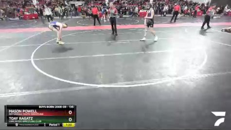 135 lbs Cons. Round 3 - Toay Ragatz, Lancaster Wrestling Club vs Mason Powell, Rio Vikings Youth Wrestling