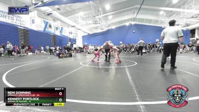 90 lbs Placement (4 Team) - Remi Downing, OpenMats Wrestling Club vs Kennedy Portlock, Queens Of Mayhem