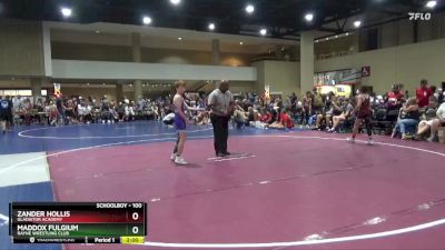 100 lbs Champ. Round 1 - Zander Hollis, Gladiator Academy vs Maddox Fulgium, Rayne Wrestling Club