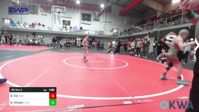 75 lbs Rr Rnd 4 - Bo Ely, Warner Eagles Youth Wrestling vs Baylor Allison, Checotah Matcats