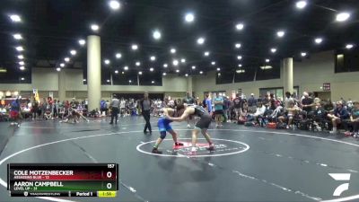 157 lbs Round 2 Champ & Wb (32 Team) - Cole Motzenbecker, Assassins Blue vs Aaron Campbell, Level Up