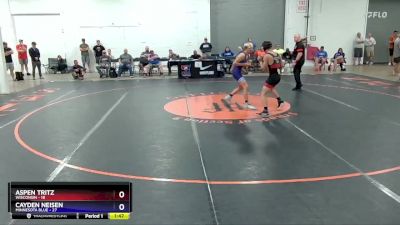 130 lbs Placement Matches (8 Team) - Aspen Tritz, Wisconsin vs Cayden Neisen, Minnesota Blue