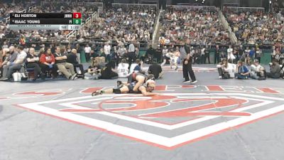 4A 157 lbs 1st Place Match - Eli Horton, John M. Morehead High School vs Isaac Young, Pisgah High School