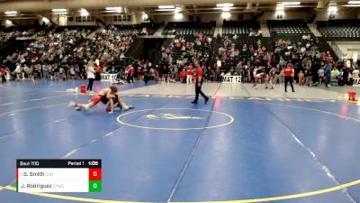 110 lbs Quarterfinal - Sawyer Smith, Doniphan-Trumbull vs Jaden Rodriguez, Cozad Youth Wrestling Club