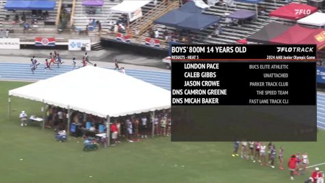 Youth Boys' 800m, Finals 6 - Age 14