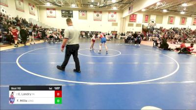 157 lbs Quarterfinal - Evan Landry, Pinkerton Academy vs Finn Millis, Londonderry