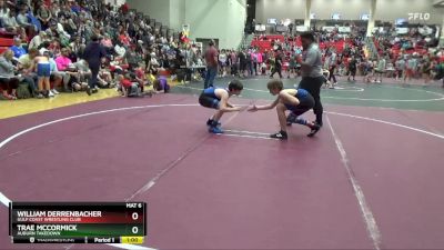 105 lbs Cons. Semi - William Derrenbacher, Gulf Coast Wrestling Club vs Trae McCormick, Auburn Takedown