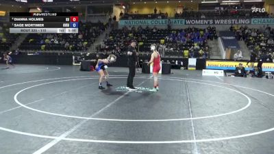 110 lbs Quarterfinal - Sage Mortimer, Grand Valley State vs Dianna Holmes, King University