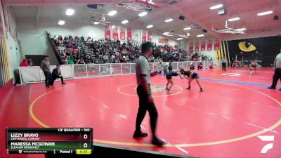 100 lbs Cons. Semi - Maressa Mcgowan, Eleanor Roosevelt vs Lizzy Bravo, Centennial Corona