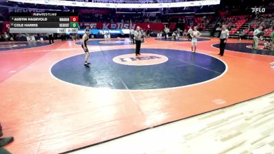 1A 113 lbs Champ. Round 1 - Cole Harris, Braidwood (Reed-Custer) vs Austin Hagevold, Woodstock (Marian)