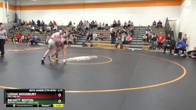 J-11 lbs Cons. Semi - Logan Woodbury, Fox Lake WC vs Beckett Sexton, Benton Community Wrestling