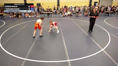126 lbs Cons. Round 3 - Carson Weiler, WI vs Benjamin Rosen, IA
