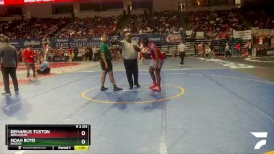 D 2 215 lbs Cons. Round 2 - Demarius Toston, Broadmoor vs Noah Boyd, Bossier